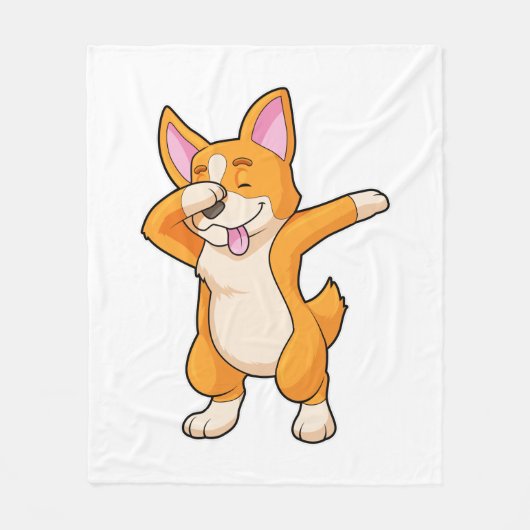 Couverture Polaire Welsh Corgi à Dance Dab Hip hop (Devant)