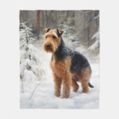 Couverture Polaire Welsh Terrier Laisser Neige Noël (Devant)