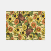 Couverture Polaire Wens et fleurs sur jaune pâle (Devant (Horizontal))