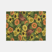 Couverture Polaire Wens et fleurs sur vert (Devant (Horizontal))