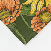 Couverture Polaire Wens et fleurs sur vert (Coin)