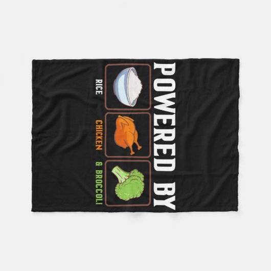 Couverture Polaire Wered By Rice Chicken And Broccoli Funny New Year (Devant (Horizontal))