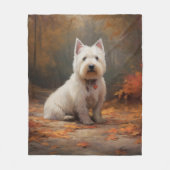 Couverture Polaire West Highland White Terrier à l'automne Leaves aut (Devant)