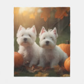 Couverture Polaire West Highland White Terrier Chiot Citrouille d'aut (Devant)