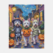 Couverture Polaire West Highland White Terrier In Halloween Costumes (Devant)