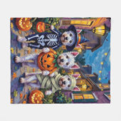 Couverture Polaire West Highland White Terrier In Halloween Costumes (Devant (Horizontal))