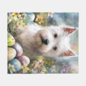 Couverture Polaire West Highland White Terrier OEufs de Pâques Vacanc (Devant (Horizontal))