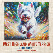 Couverture Polaire West Highland White Terrier "Westie" Dog Portrait