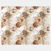 Couverture Polaire Western Brown Cream Floral sud-ouest (Devant (Horizontal))