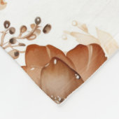 Couverture Polaire Western Brown Cream Floral sud-ouest (Coin)