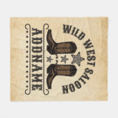 Couverture Polaire Western Cowboy Boots AJOUTER LE NOM Sheriff Spurs (Devant (Horizontal))
