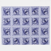 Couverture Polaire Western Denim Blue Delft Tile  (Devant (Horizontal))