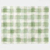Couverture Polaire Western Green Cream Plaid Stripes Country (Devant (Horizontal))