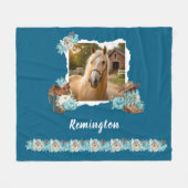 Couverture Polaire Western Horse Floral Blanket (Devant (Horizontal))