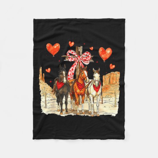 Couverture Polaire Western Horse Valentine Funny Western Valentines D (Devant)