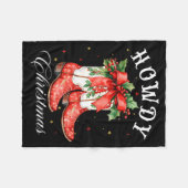 Couverture Polaire Western Howdy Christmas Cowgirl Boot Coquette Bow  (Devant (Horizontal))