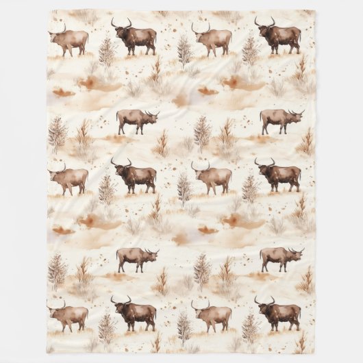 Couverture Polaire Western Southwest Animal Highland Cow (Devant)