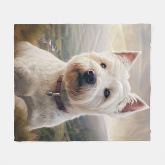 Couverture Polaire Westie (Devant (Horizontal))