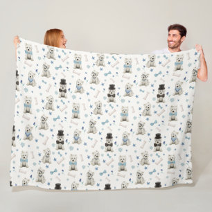 Couverture Polaire Westie blanc avec accessoires Whimsical