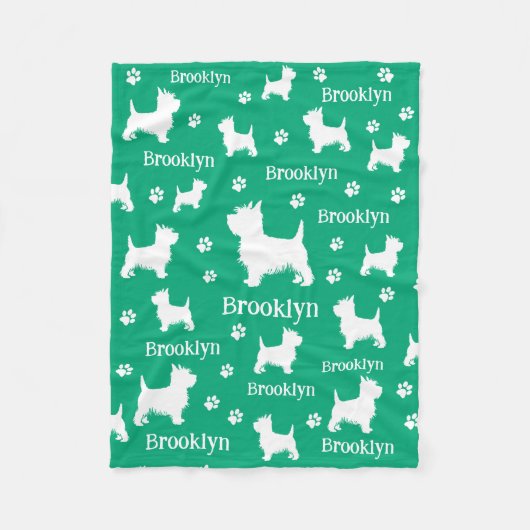 Couverture Polaire Westie Blanket Personnalisé West Highland Terrier (Devant)