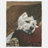 Couverture Polaire Westie sur canapé (Devant)
