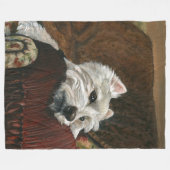 Couverture Polaire Westie sur canapé (Devant (Horizontal))