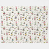 Couverture Polaire Westies blanches avec accessoires Whimsical (Devant (Horizontal))