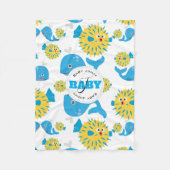 Couverture Polaire Whale & Blowfish Cartoon Baby Monogram (Devant)
