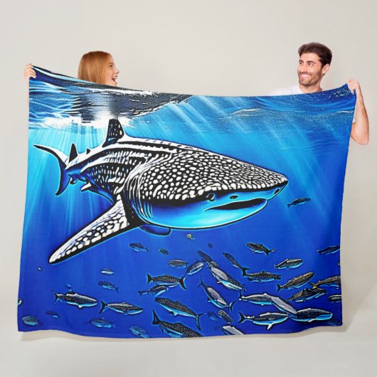 Couverture Polaire Whale Shark Majesty Design (En situation)