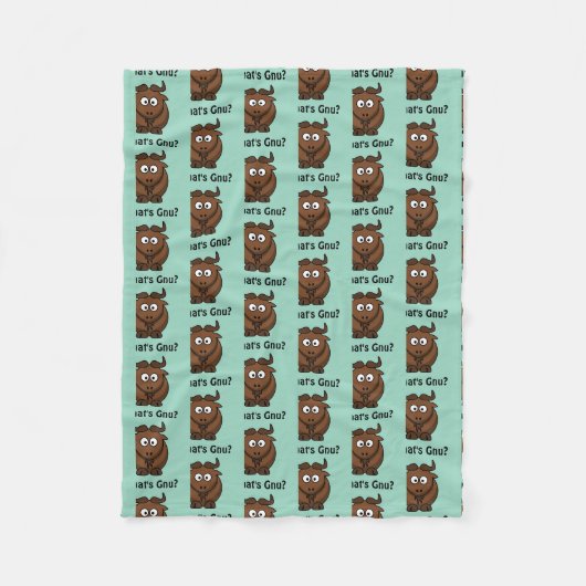 Couverture Polaire What’s Gnu, Funny Buffalo Cartoon Animal Pun (Devant)