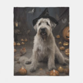 Couverture Polaire Wheaten Terrier Citrouille Halloween effroi (Devant)