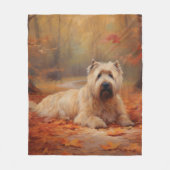 Couverture Polaire Wheaten Terrier dans les feuilles d'automne automn (Devant)