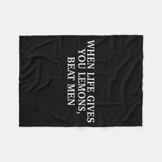 Couverture Polaire When Life Gives You Lemons Beat Men Funny Sarcasm  (Devant (Horizontal))