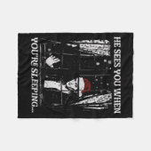Couverture Polaire When You're Sleeng Christmas Santa He Sees You  (Devant (Horizontal))