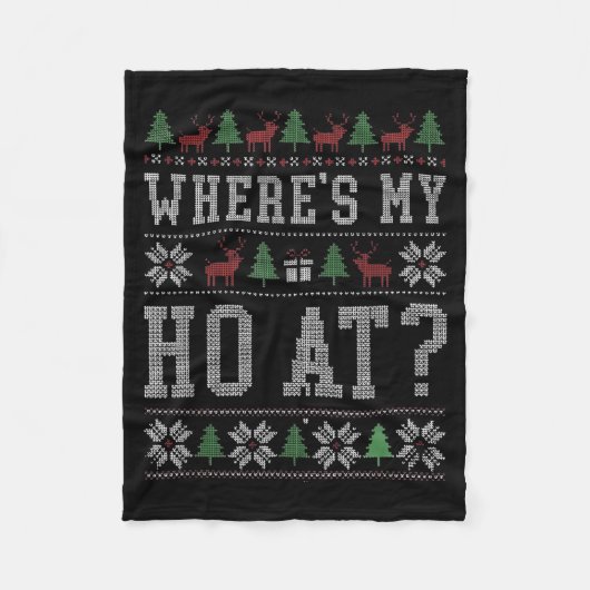 Couverture Polaire Where My Ho's At Ho Matching Couple Christmas Ugly (Devant)