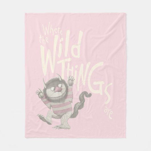 Couverture Polaire Where the Wild Things Are Citation - Rose (Devant)