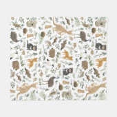 Couverture Polaire Whimsical Australian Animaux Verdure Eucalyptus (Devant (Horizontal))