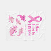 Couverture Polaire Whimsical Axolotl Pink Ribbon Blanket (Devant (Horizontal))
