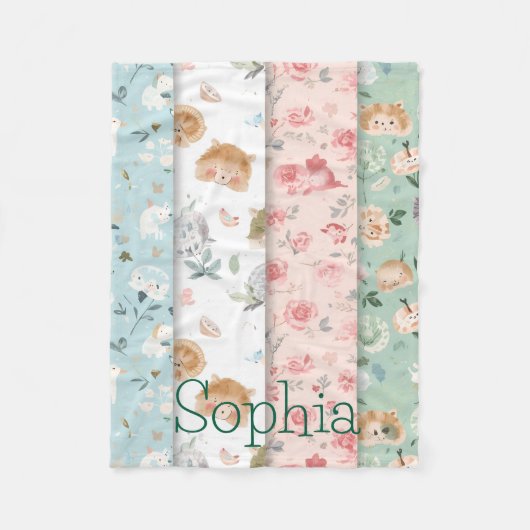 Couverture Polaire Whimsical baby blanket forest animals patterns (Devant)