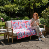 Couverture Polaire Whimsical Blue Fish Sardine Print