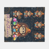 Couverture Polaire Whimsical Cute Kawaii Wizard Monkey Print (Devant (Horizontal))