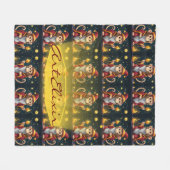 Couverture Polaire Whimsical Cute Kawaii Wizard Motif de singe (Devant (Horizontal))