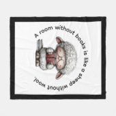 Couverture Polaire Whimsical Cute Sheep Reading a Book (Devant (Horizontal))