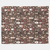 Couverture Polaire Whimsical Fair Gnomes and Mushrooms Personalized (Devant (Horizontal))