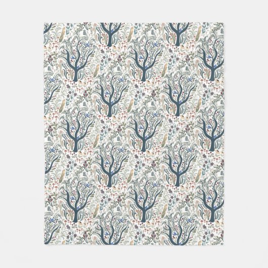 Couverture Polaire Whimsical Folk Art Forêt Tons Terre (Devant)