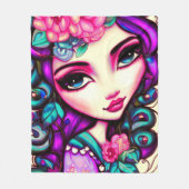 Couverture Polaire Whimsical Girl Artistique (Devant)