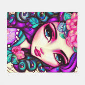 Couverture Polaire Whimsical Girl Artistique (Devant (Horizontal))
