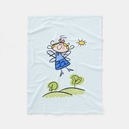 Couverture Polaire Whimsical Happy Flying Angel Fairy (Devant)
