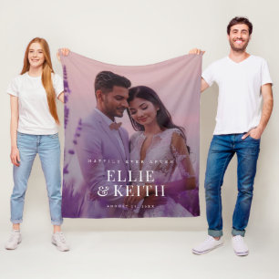 Couverture Polaire Whimsical Happy Jamais Après Violet Mariage Photo