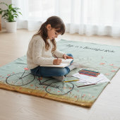 Couverture Polaire Whimsical Hearts & Petals: Sweet Birthday Bicycle